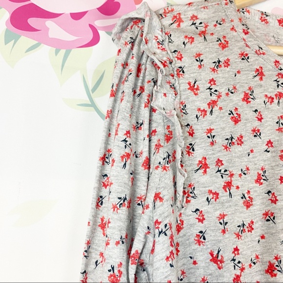 NEW Lucky Brand Gray Floral Long Sleeves XL - Picture 3 of 8